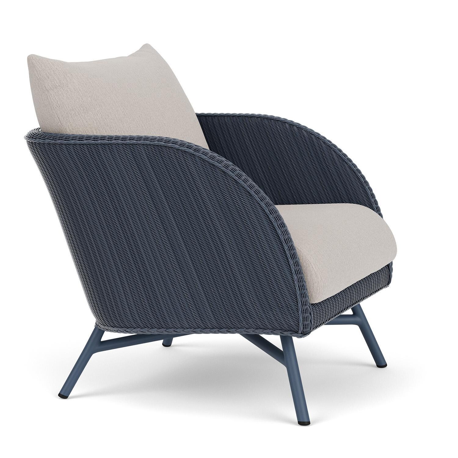 Lloyd Flanders Essence Lounge Chair W/Remy Cloud Fabric - Denim Blue Finish - Angled thumbnail