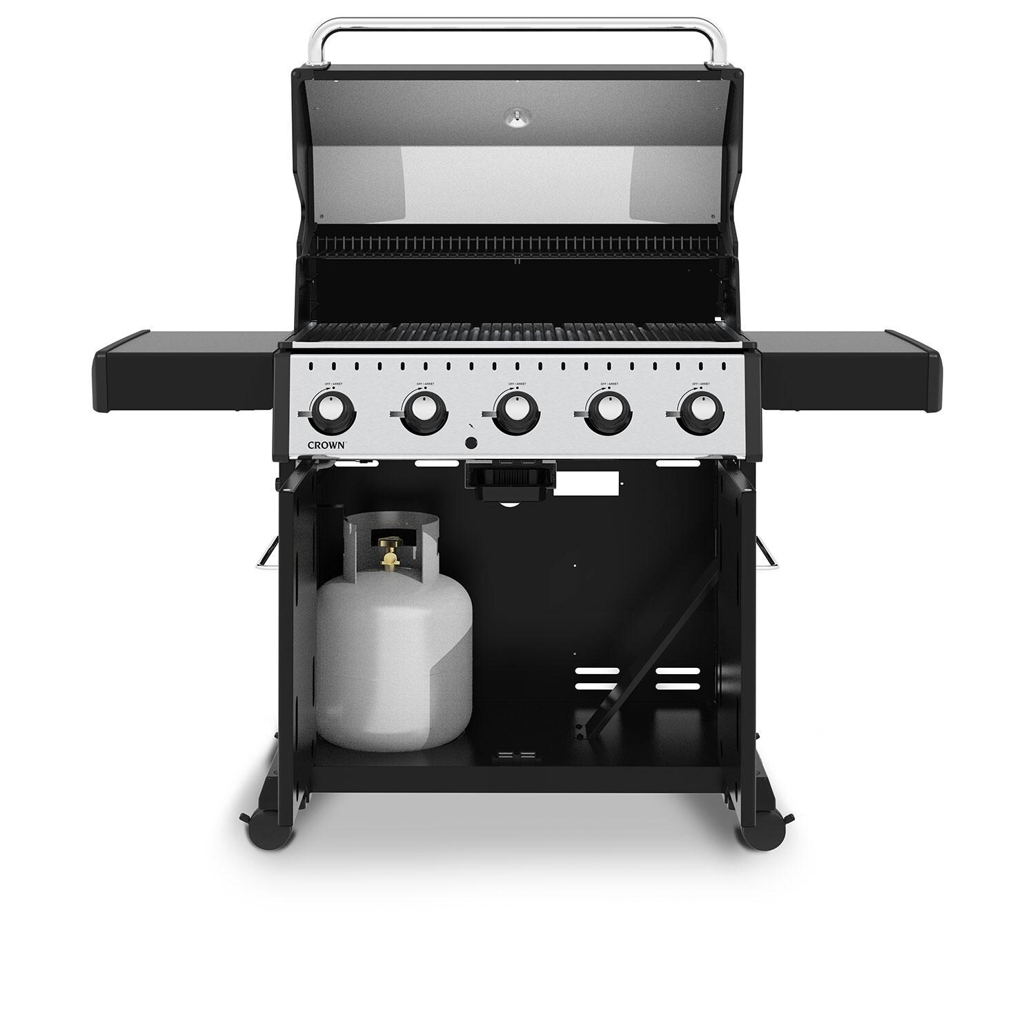 Broil King 866257 24 Inch Crown 520 Natural Gas Grill - Lid Up - White Background thumbnail