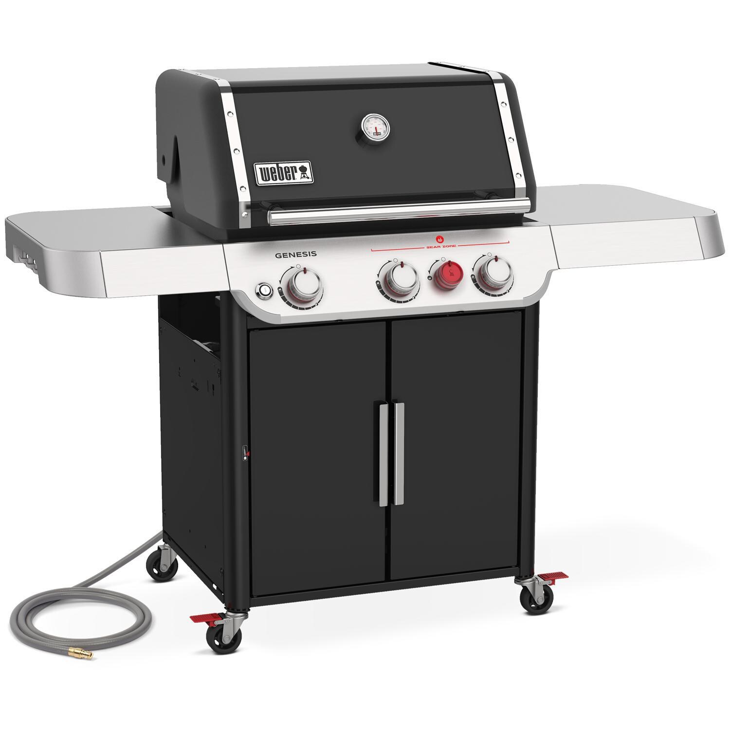 Weber GENESIS 37310001 E-325s Natural Gas Grill with Sear Burner - Black - Left-Side Angled View thumbnail