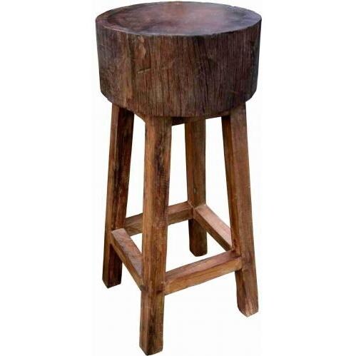 Groovystuff Teak Wood Stump Bar Stool - 30 Inch - TF-267-30