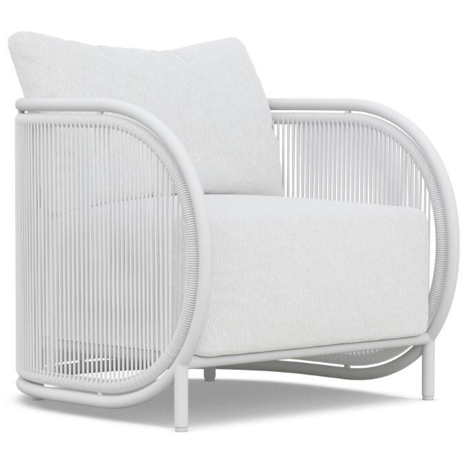 Azzurro Living KAM-TR17S1-CU Kamari Woven Rope Club Chair in White Mist/Cloud - Angled - White Background thumbnail