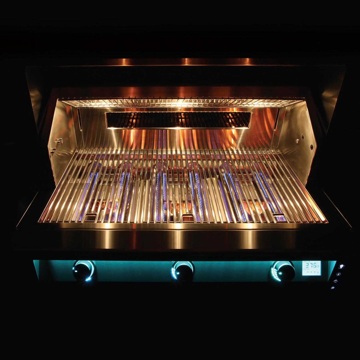 Alfresco Grills AIPG-42-LP AIPG 42-in 3 Burner Built-In Propane Grill - Lights - Detail