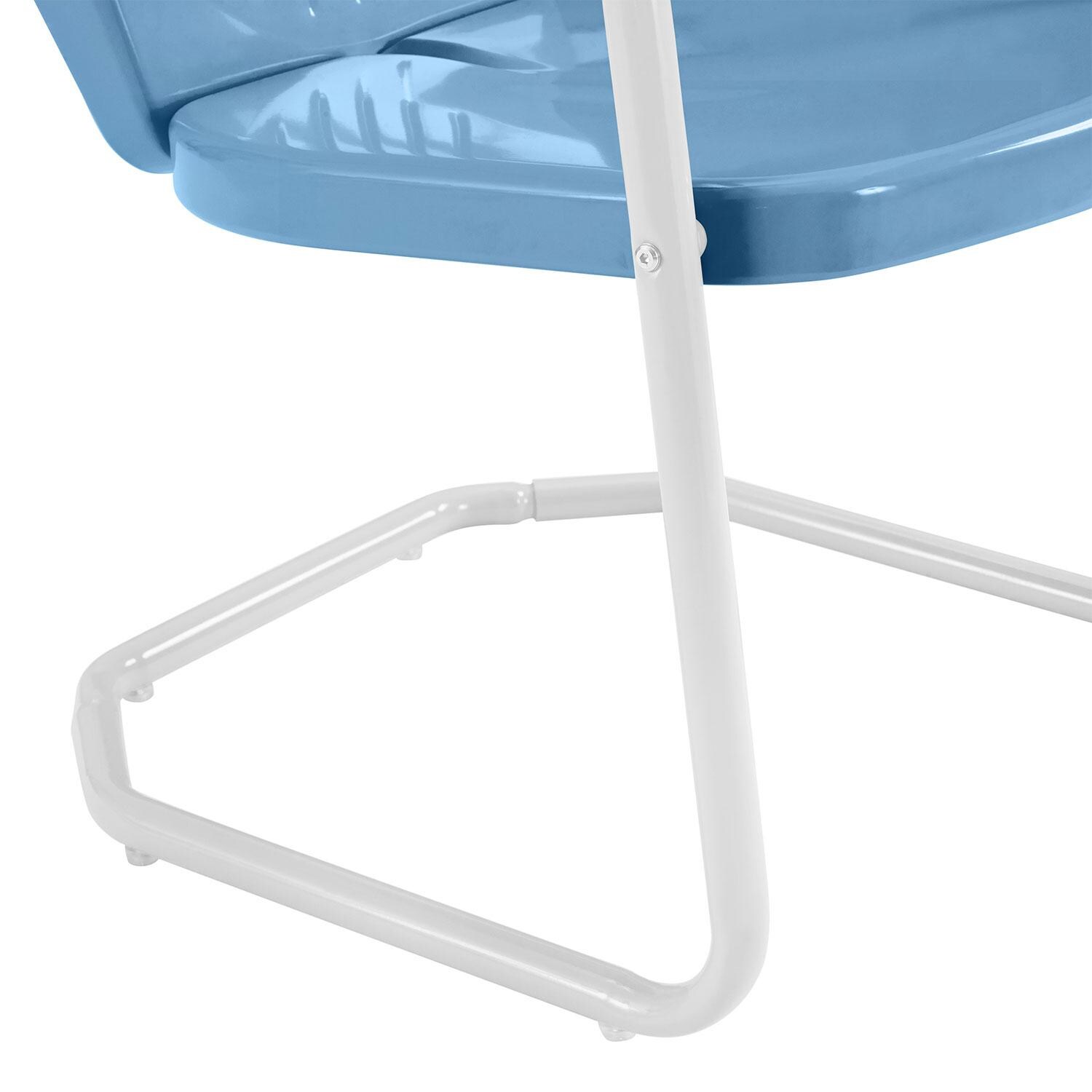 Ultimate Patio UP-32241BL 3Pc Retro Outdoor Bistro Set in Sky Blue - Base Legs Front View - Detail thumbnail