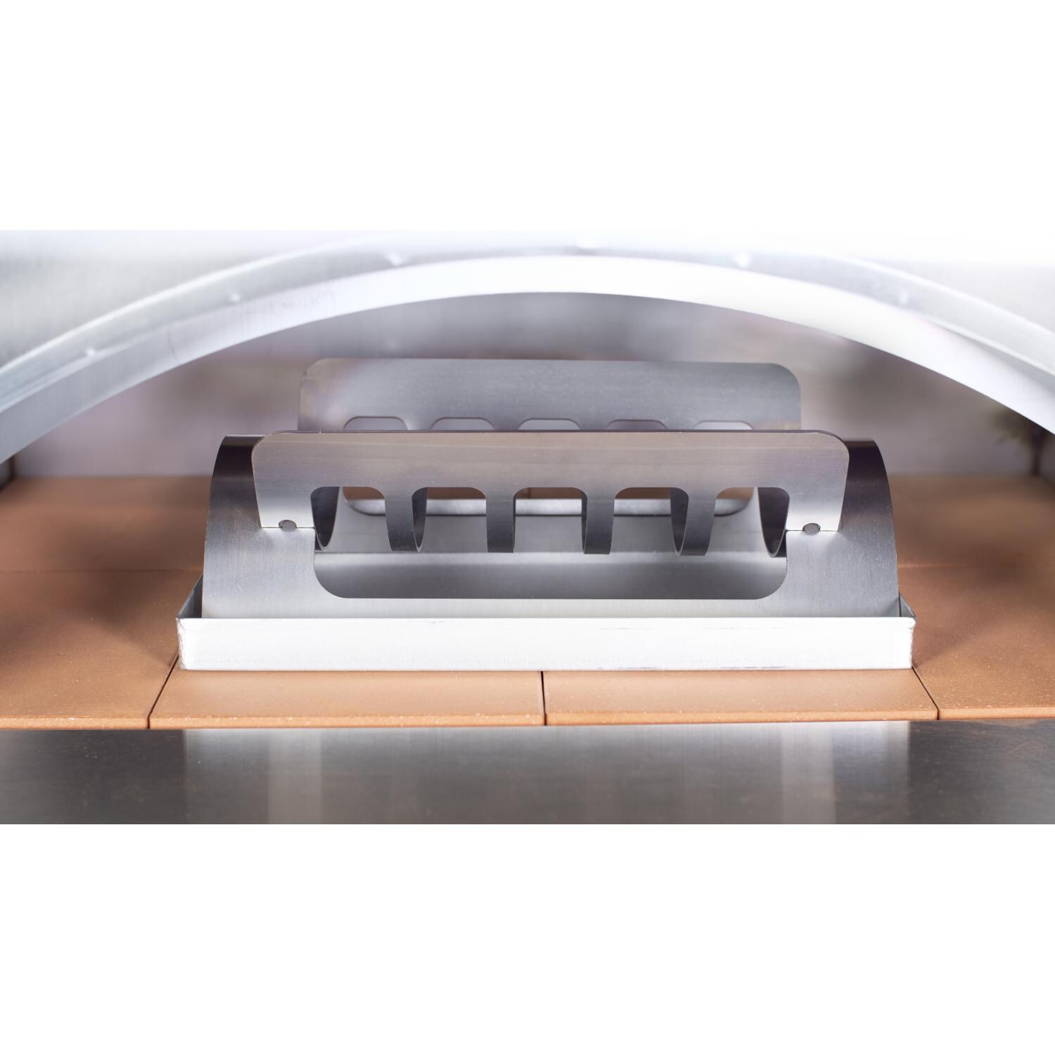 ALFA ACSUP-C30X40 Stainless Steel Rib Rack With Tray - In Pizza Oven thumbnail