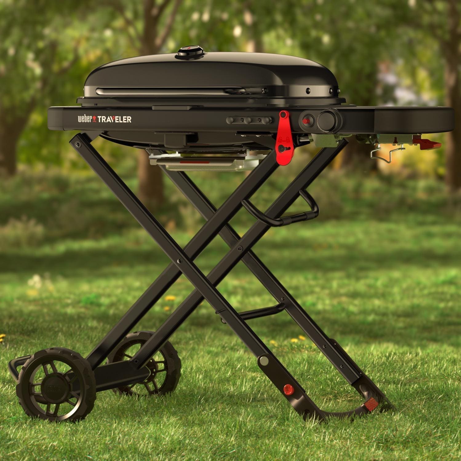Weber Traveler Portable Propane Gas Grill - Stealth Edition