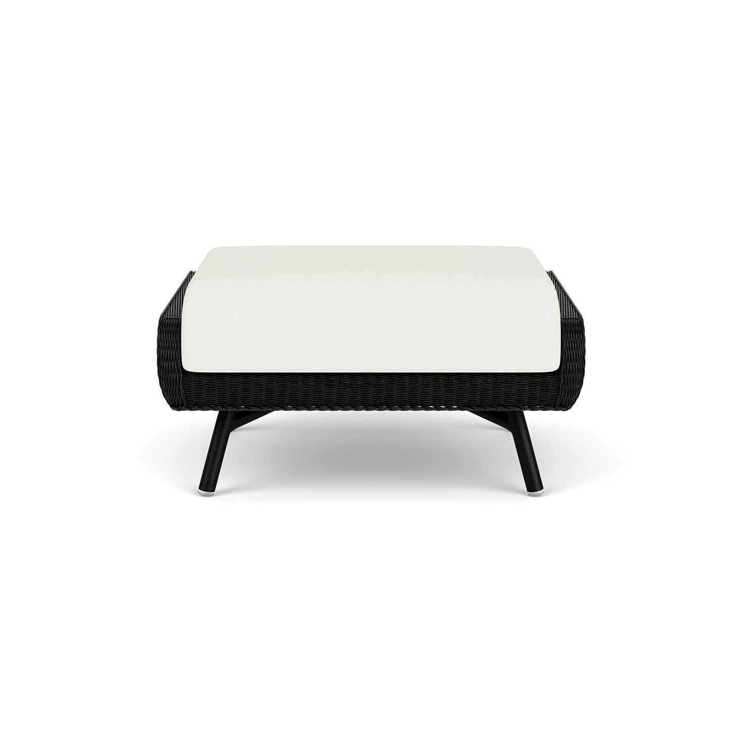 Lloyd Flanders Essence Ottoman W/Sailcloth Salt Fabric - Ebony Finish thumbnail