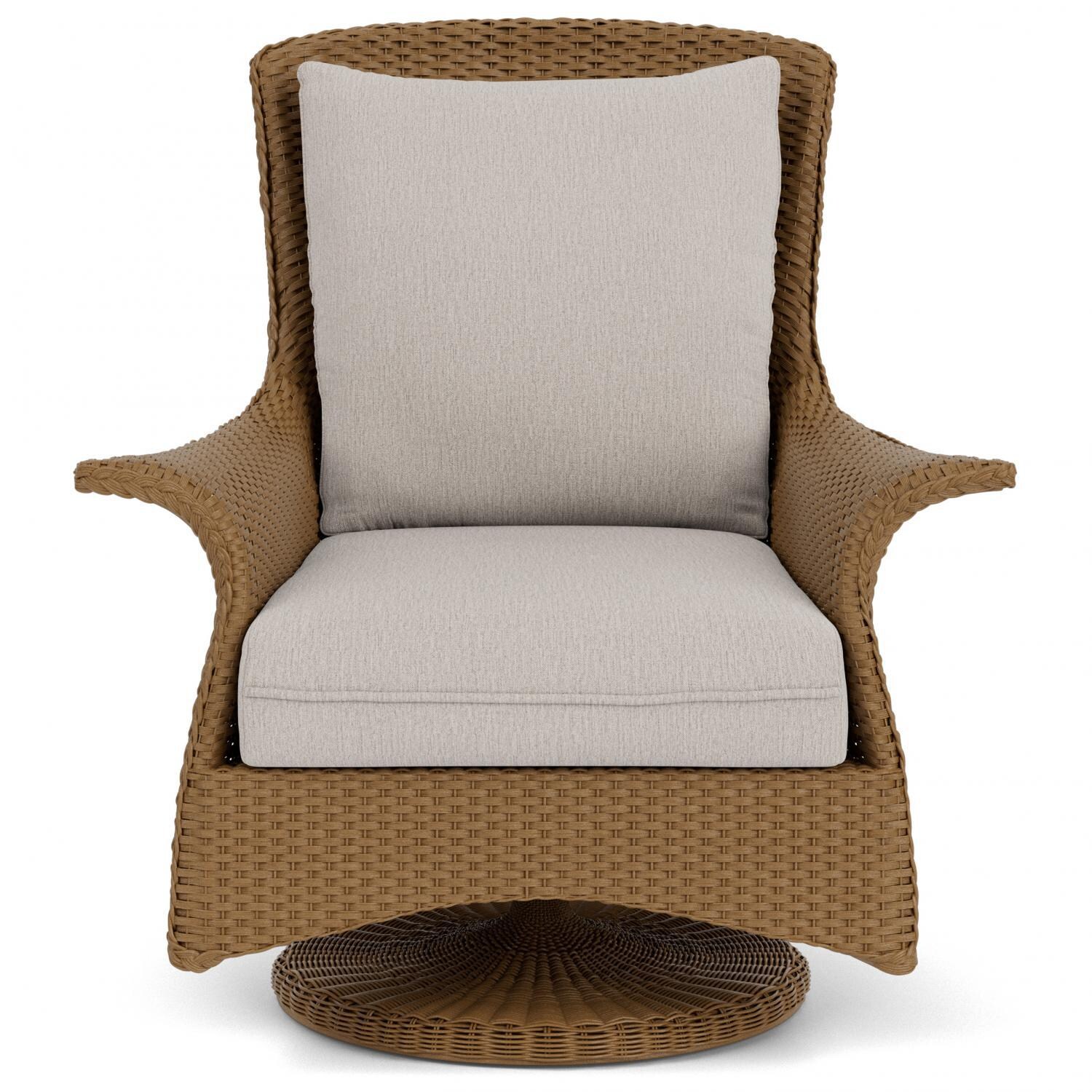 Mandalay Lloyd Loom Swivel Rocker Club Chair in Hickory/Remy Cloud by Lloyd Flanders