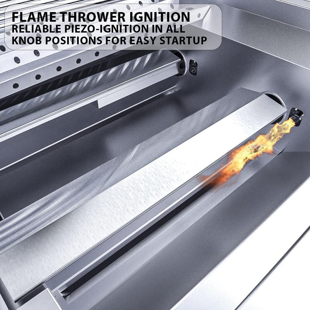 Sunstone Ruby3B-LP Ruby 30-in 3-Burner Built-In Propane Gas Grill - Flame Thrower Ignition - White Background