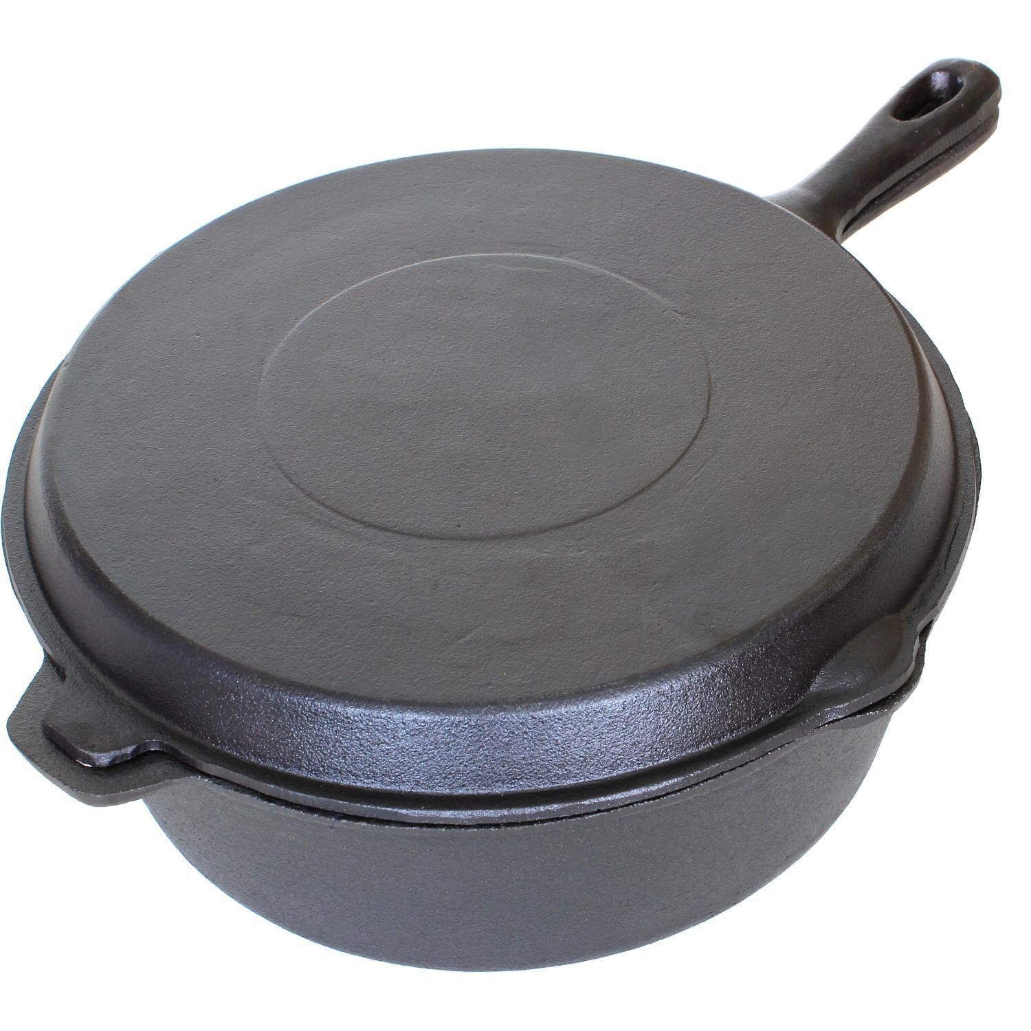 Cajun Classic 6-Quart Seasoned Cast Iron Combo Cooker - GL10495DS