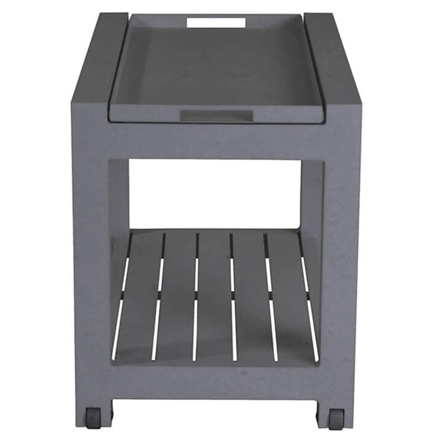 Easy Aluminum Serving Trolly/Tray in Gray By KETTLER - Front View - White Background thumbnail