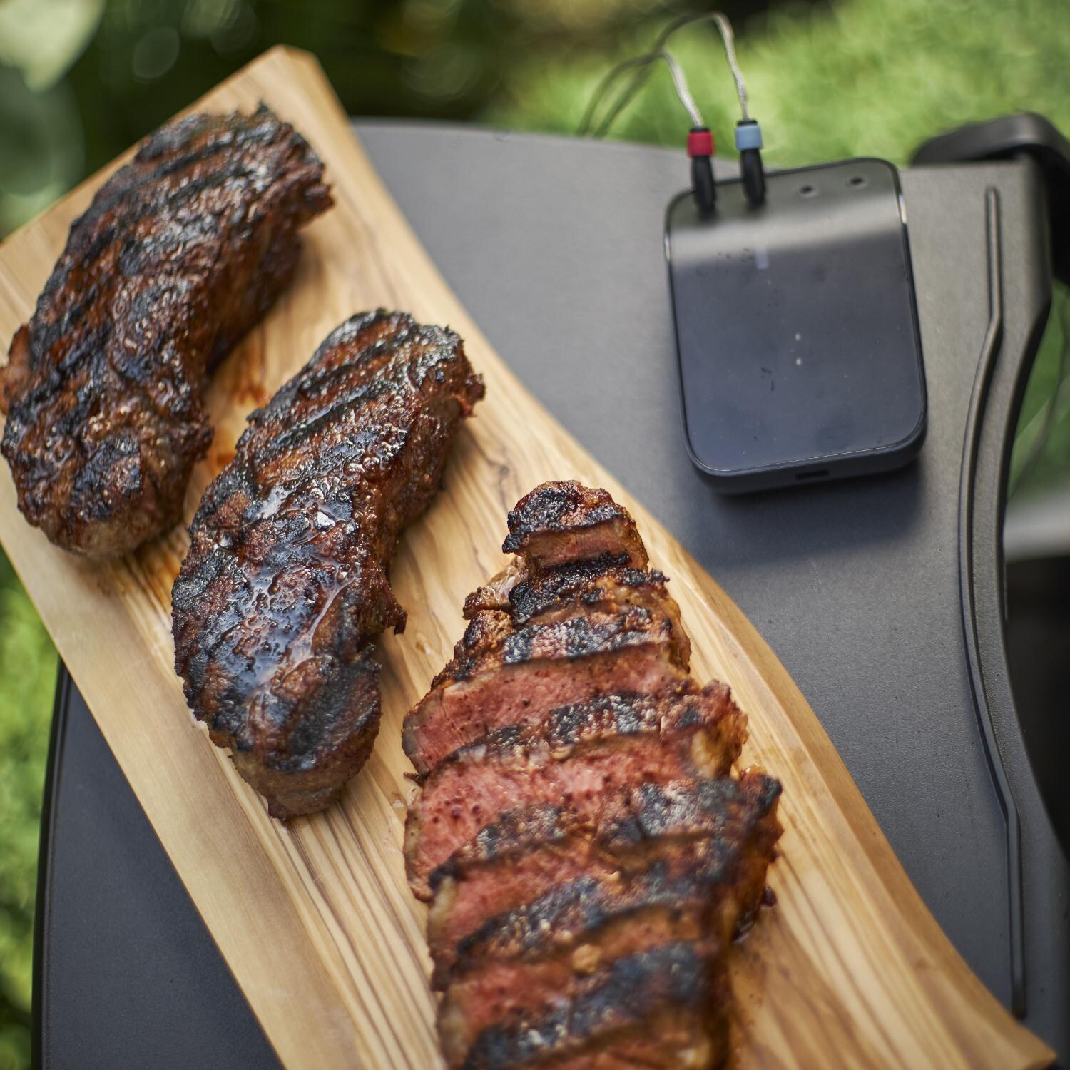 Weber 3201 Connect WiFi-Enabled Smart Grilling Hub - Lifestyle Steak  thumbnail