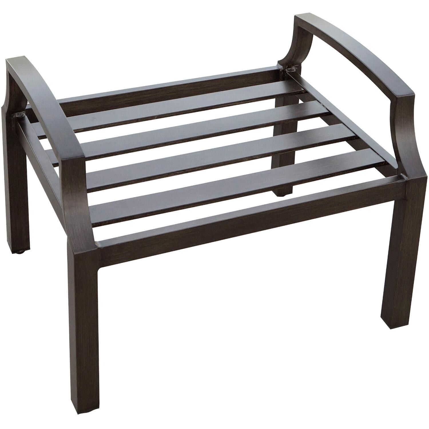 Darlee Brooklyn 5-Piece Patio Adjustable Club Chair and Ottoman Lounge Set with Cushions and 21 Inch Square End Table - Ottoman - White Background thumbnail