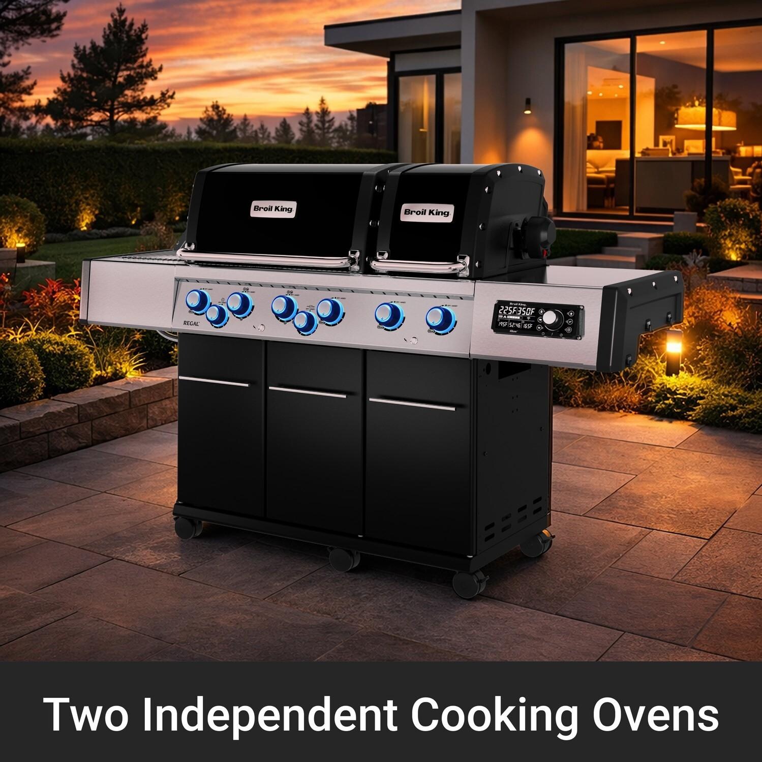 Broil King 689244 Regal Q 690 Pro IR Propane Grill - Two Independent Cooking Ovens - Lifestyle thumbnail