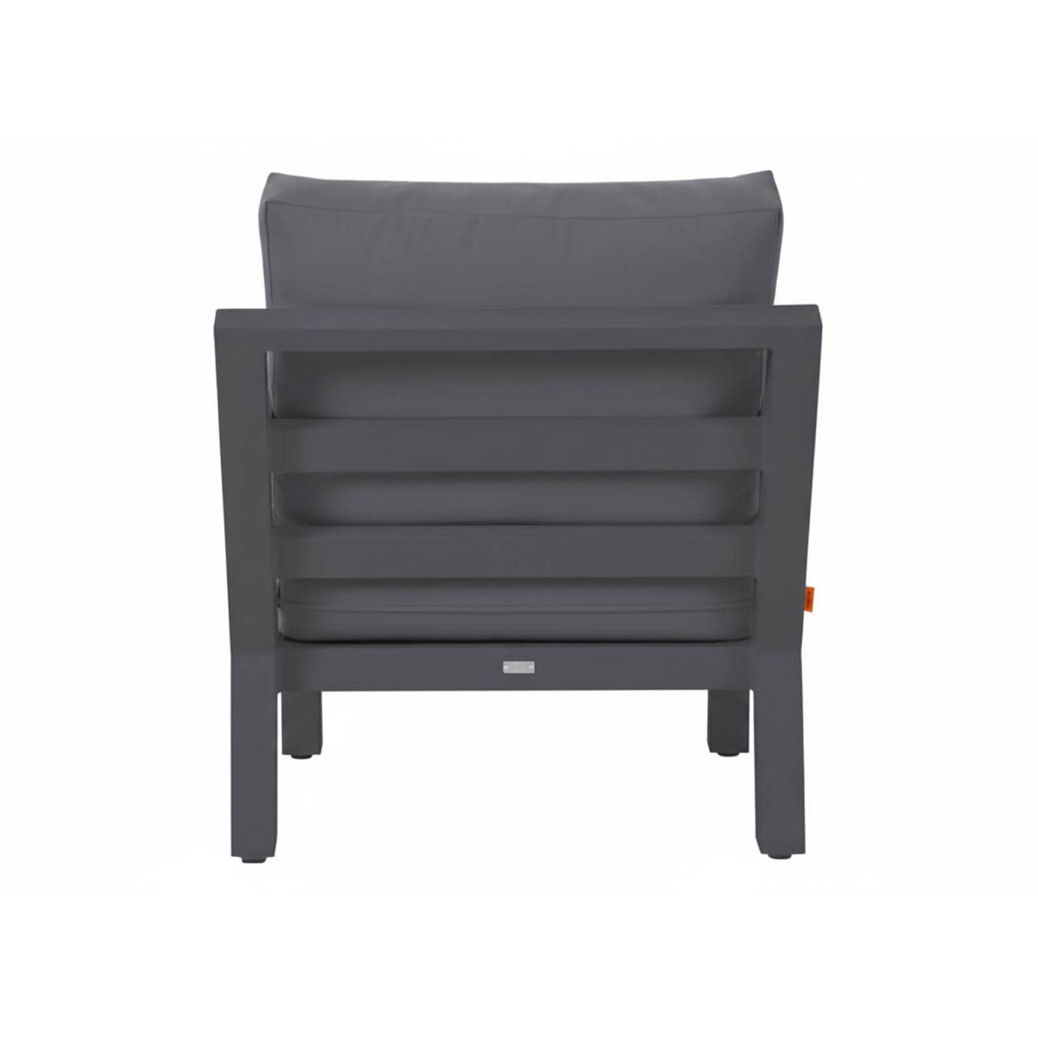 Timber 4 Pc Aluminum Seating Set in Lava / Natte Charcoal - Chair Back - White Background thumbnail