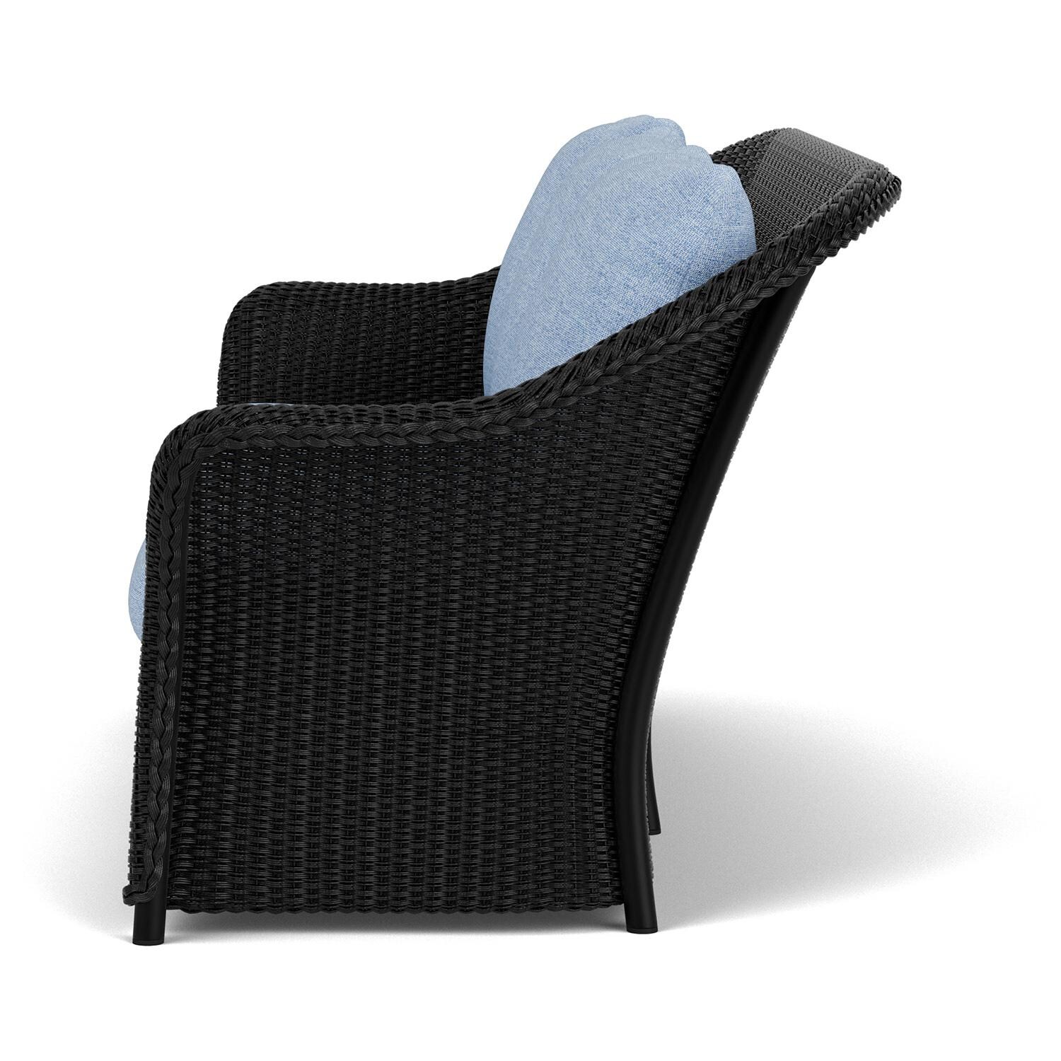 Lloyd Flanders Weekend Retreat Sofa in Ebony Finish W/ Demo Skyway Fabric - Side thumbnail