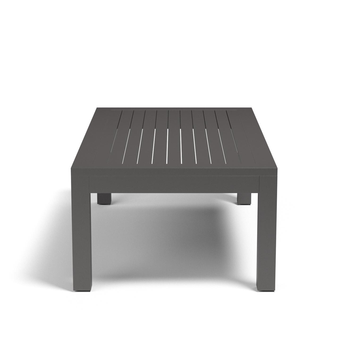 Sunset West Vegas 50 X 27 Rectangular Aluminum Patio Coffee Table - Short Side - White Background thumbnail