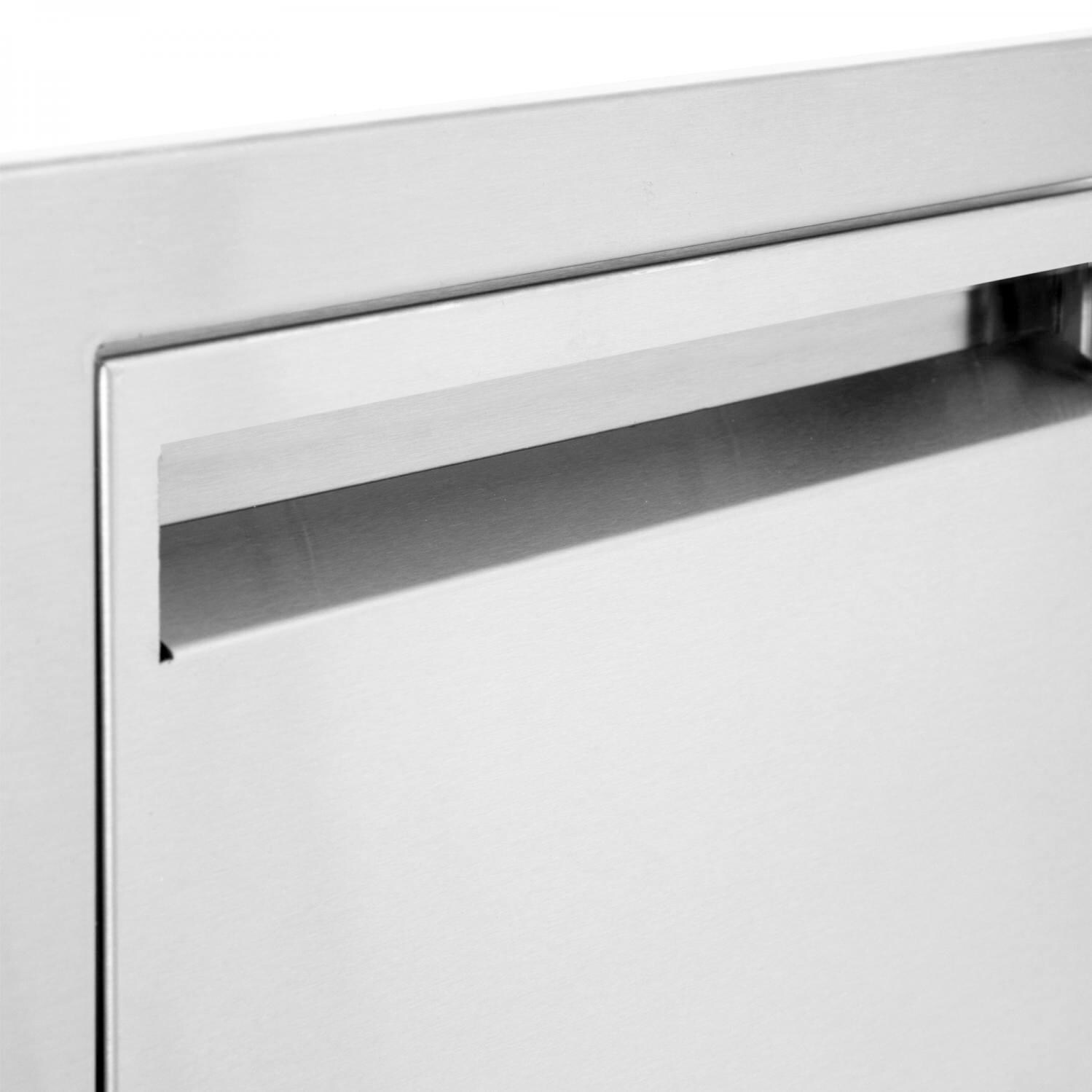 BBQGuys.com Aspen Series 14-Inch Stainless Steel Single Access Door - Handle Detail thumbnail