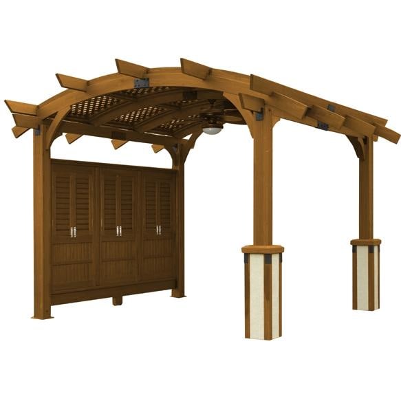 Outdoor GreatRoom Company Sonoma 10 X 10 Arched Douglas Fir Pergola Outdoor GreatRoom Company Sonoma 10 X 10 Arched Douglas Fir Pergola - Redwood W/ Stucco - Outdoor GreatRoom Company Sonoma 10 X 10 Arched Douglas Fir Pergola