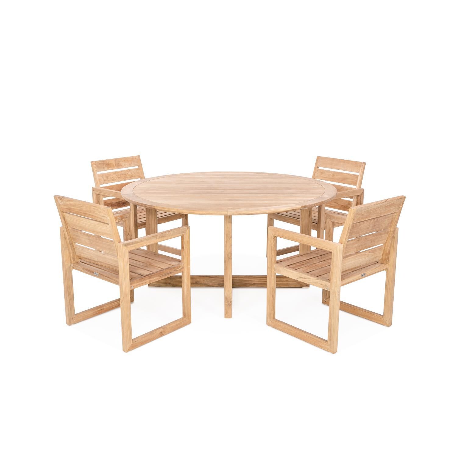 Relax 5 Piece Teak Dining Set W/ Round Table By Teak + Table
