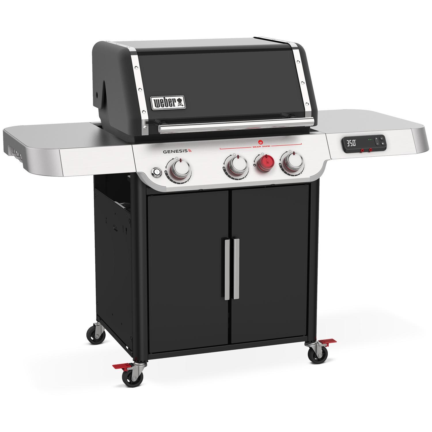 Weber GENESIS 35510001 EX-325s Propane Gas Smart Grill with Sear Burner - Black - Left-Side Angled View thumbnail