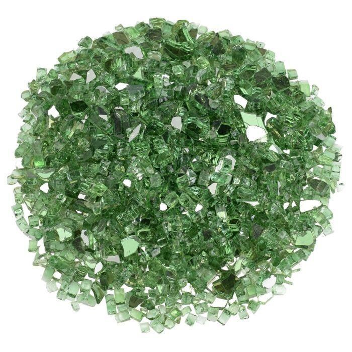 BBQGuys Signature AFF-EVGRRF-10-J 1/4-in Evergreen Reflective Fire Glass - Top View - White Background thumbnail