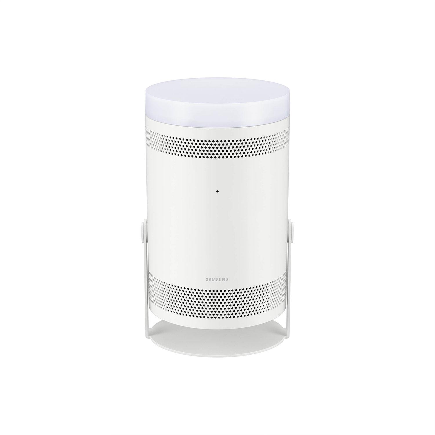 Samsung SP-LFF3CLAXXZA Indoor/Outdoor The Freestyle 2nd Gen Projector w/ Gaming Hub - Front View - w/ Cover Cap - White Background thumbnail