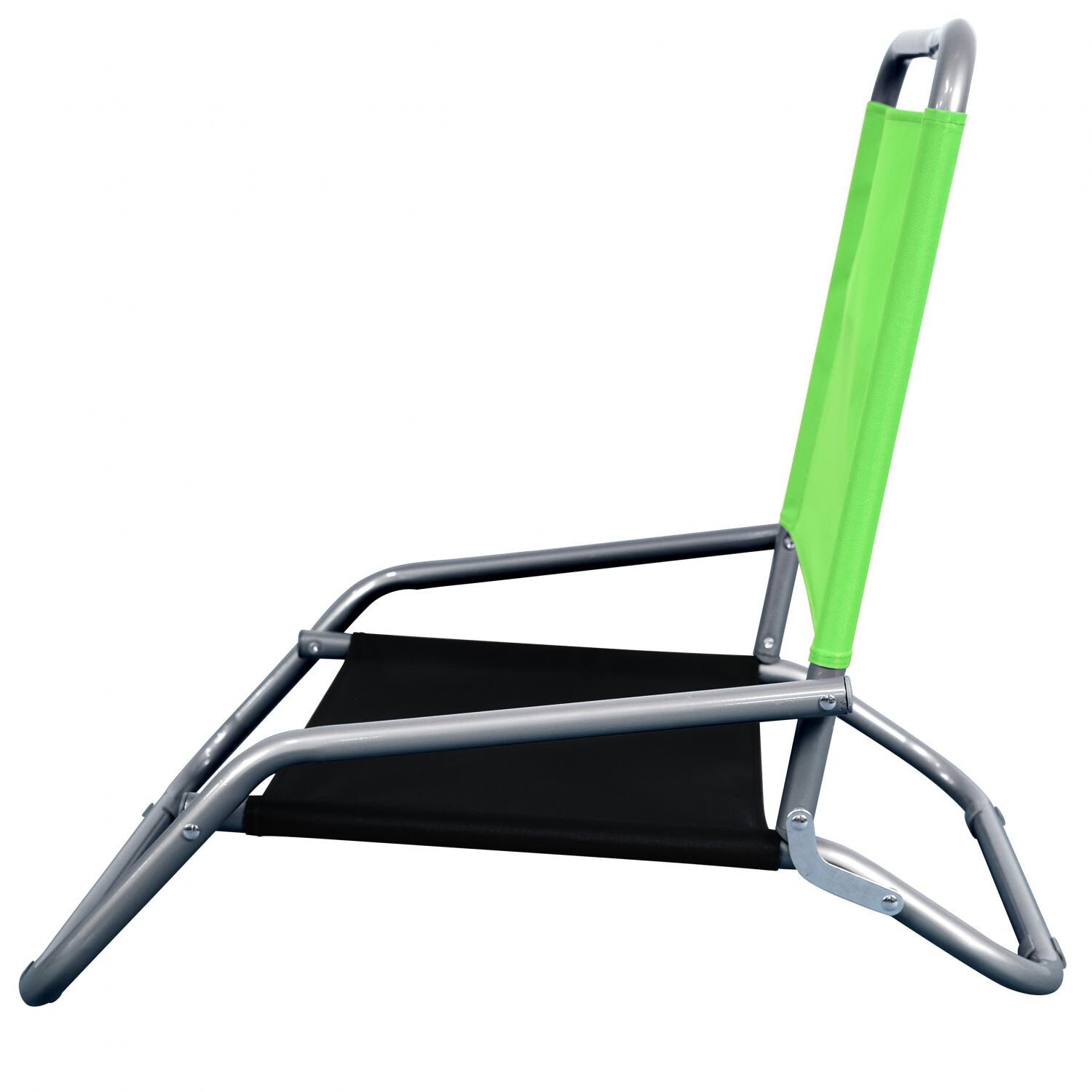 Astella Clic Folding Steel Beach Chair Lime Green Black Folding Steel Beach Chair