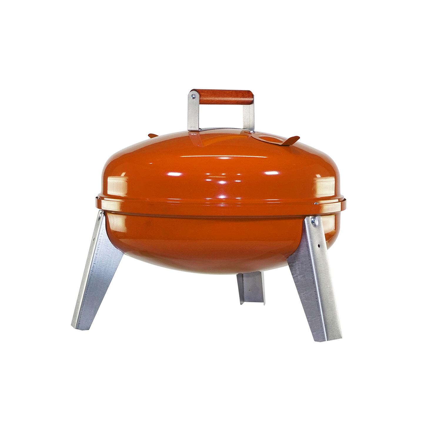Americana 2130.4.281 21-Inch Painted Steel Portable Charcoal/Electric Grill By Meco - Orange - White Background thumbnail