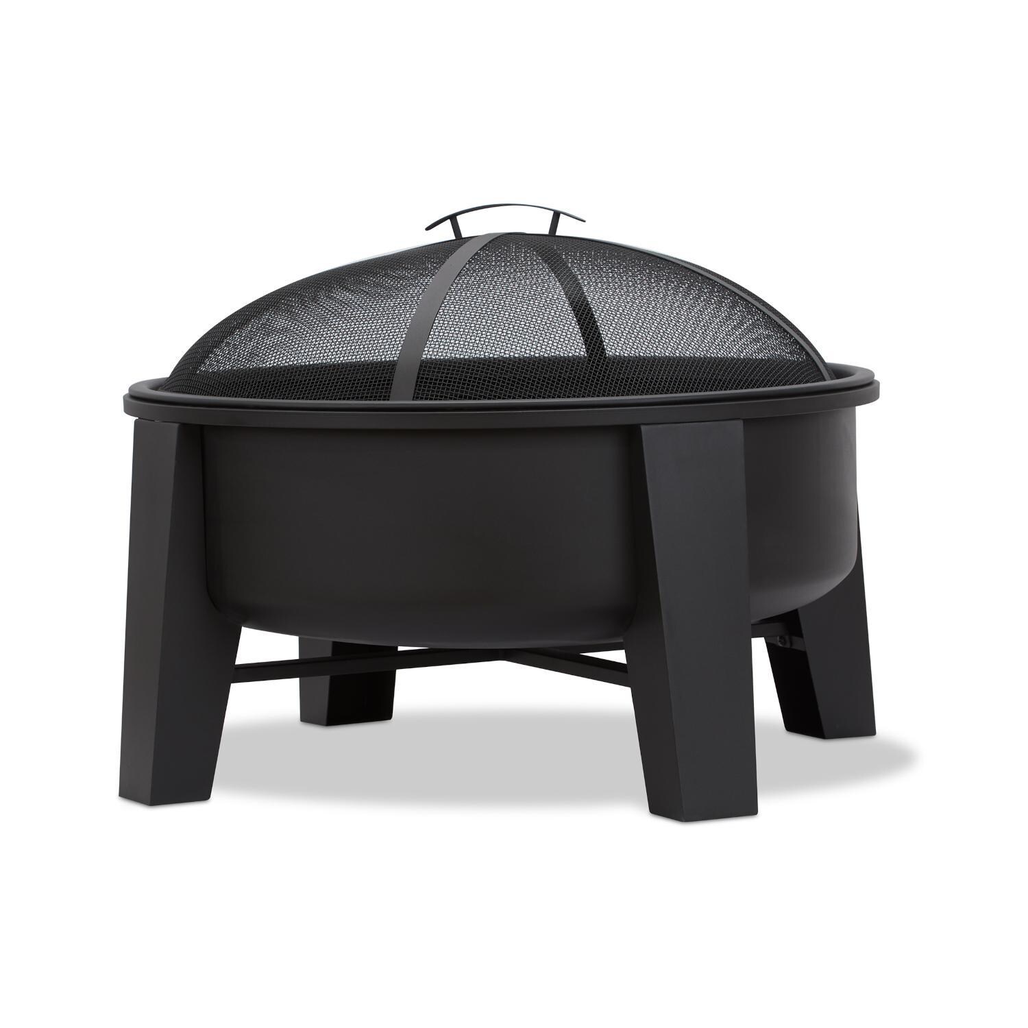 Ultimate Patio SC-360-BLK Logtown 35-Inch Round Wood Burning Fire Pit - Main View thumbnail