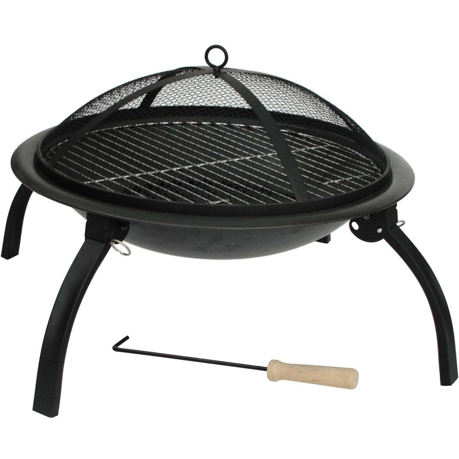 Ultimate Patio 22-Inch Folding Wood-Burning Fire Pit - Full View thumbnail