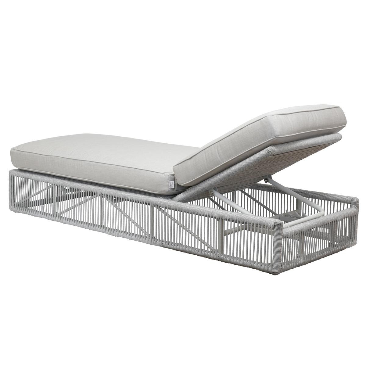 Sunset West - 4401-9-57005 - Miami Olefin Rope Adjustable Patio Chaise W/ Sunbrella Echo Ash Cushions - Rear View thumbnail