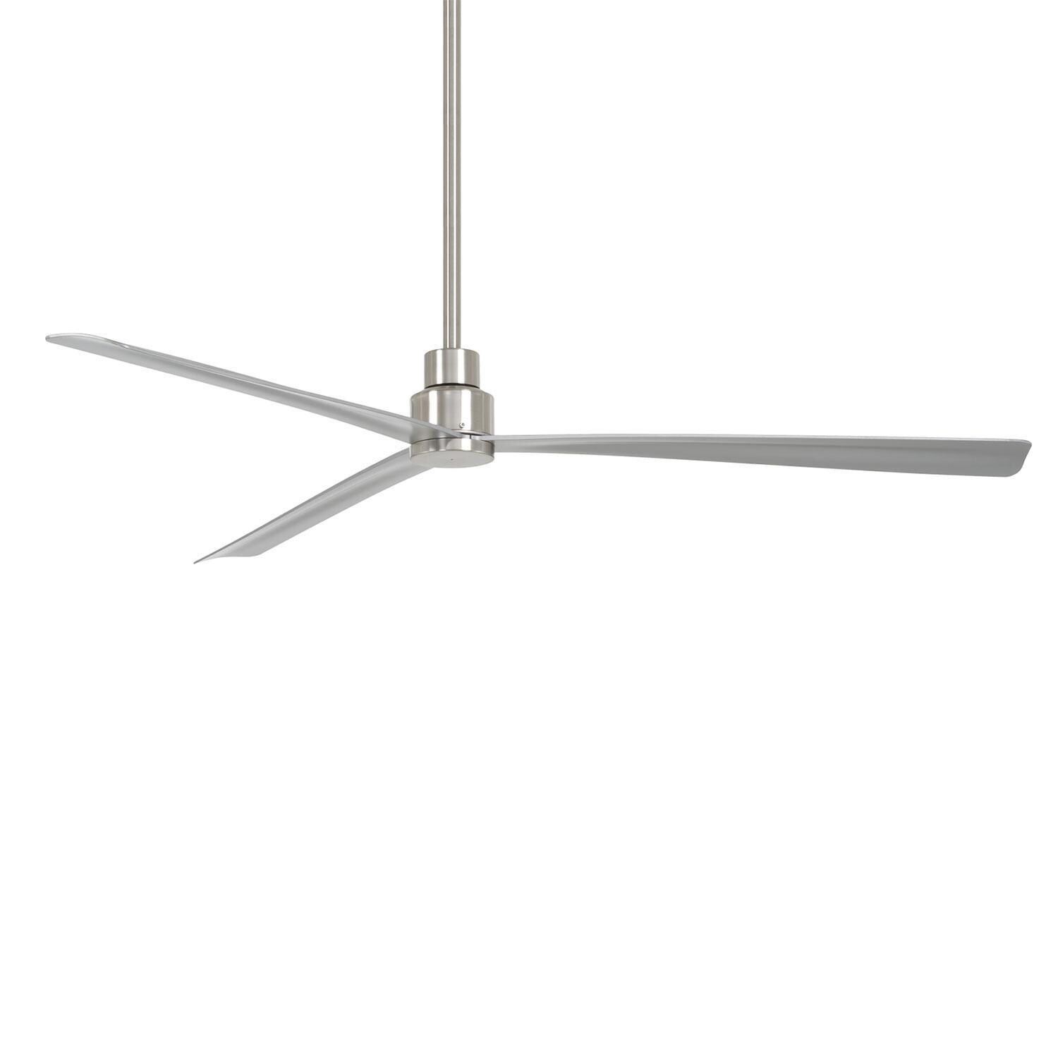 Minka-Aire Simple 65-Inch 3 Blade Entergy Star Outdoor Fan in Brushed Nickel Wet with Remote Control - F789-BNW