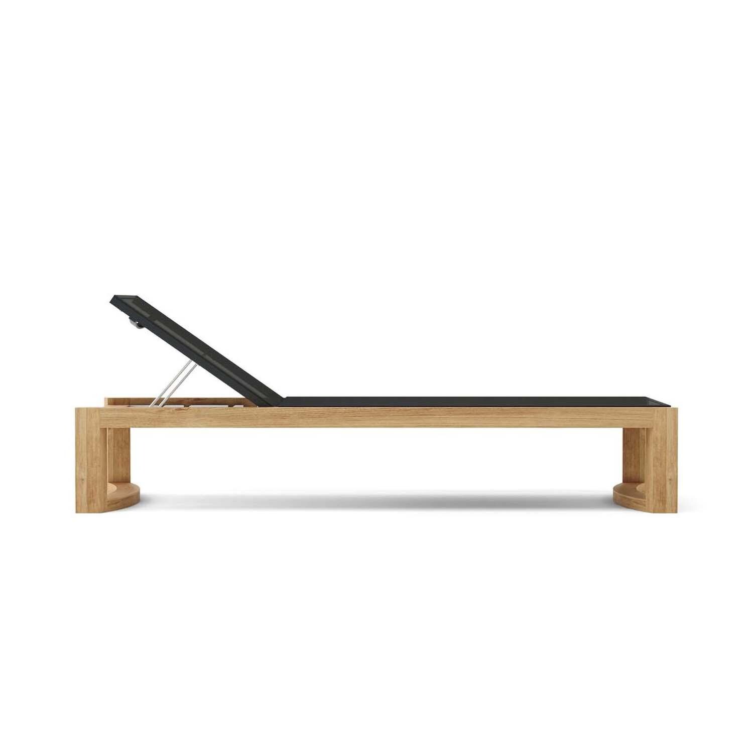 Carondelet 5 Pc Teak Seating Set in Linen Natural by Lakeview Outdoor Designs - Chaise Lounge Side View - White Background thumbnail