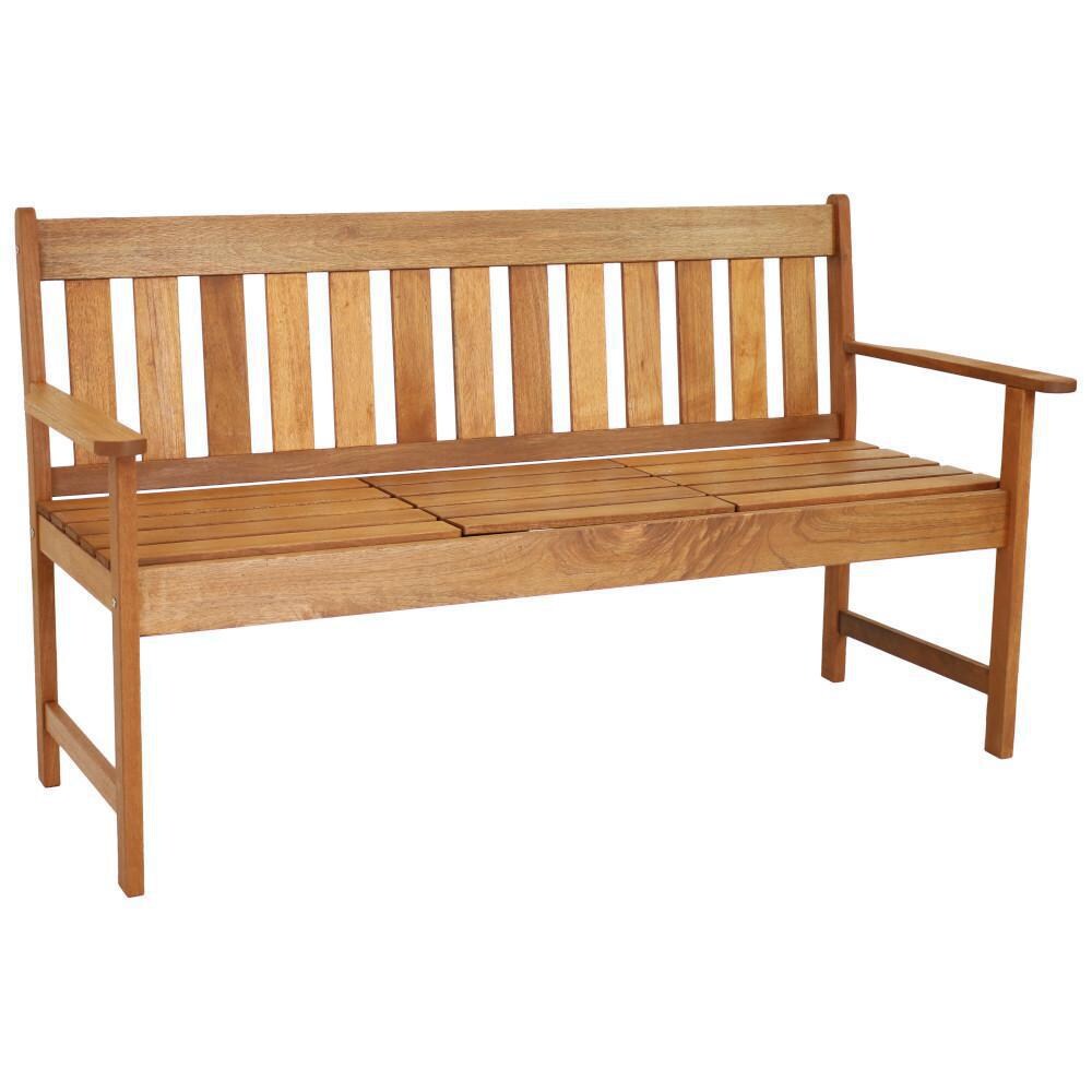 Ultimate Patio Meranti Wood Outdoor Occasional Bench - Full View Table Down thumbnail