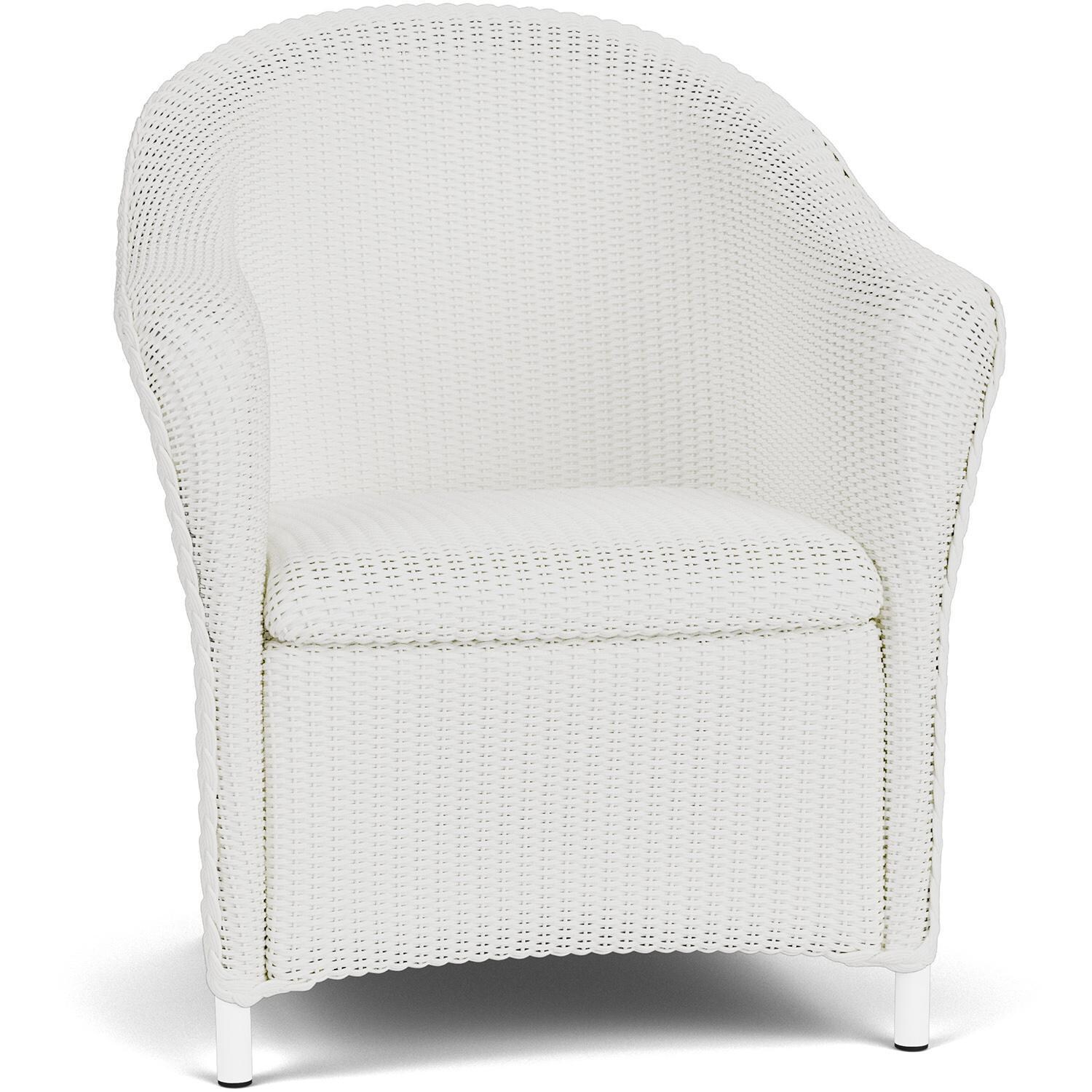 Lloyd Flanders Reflections Dining Armchair W/ Padded Seat in Matte White Finish - Angled thumbnail
