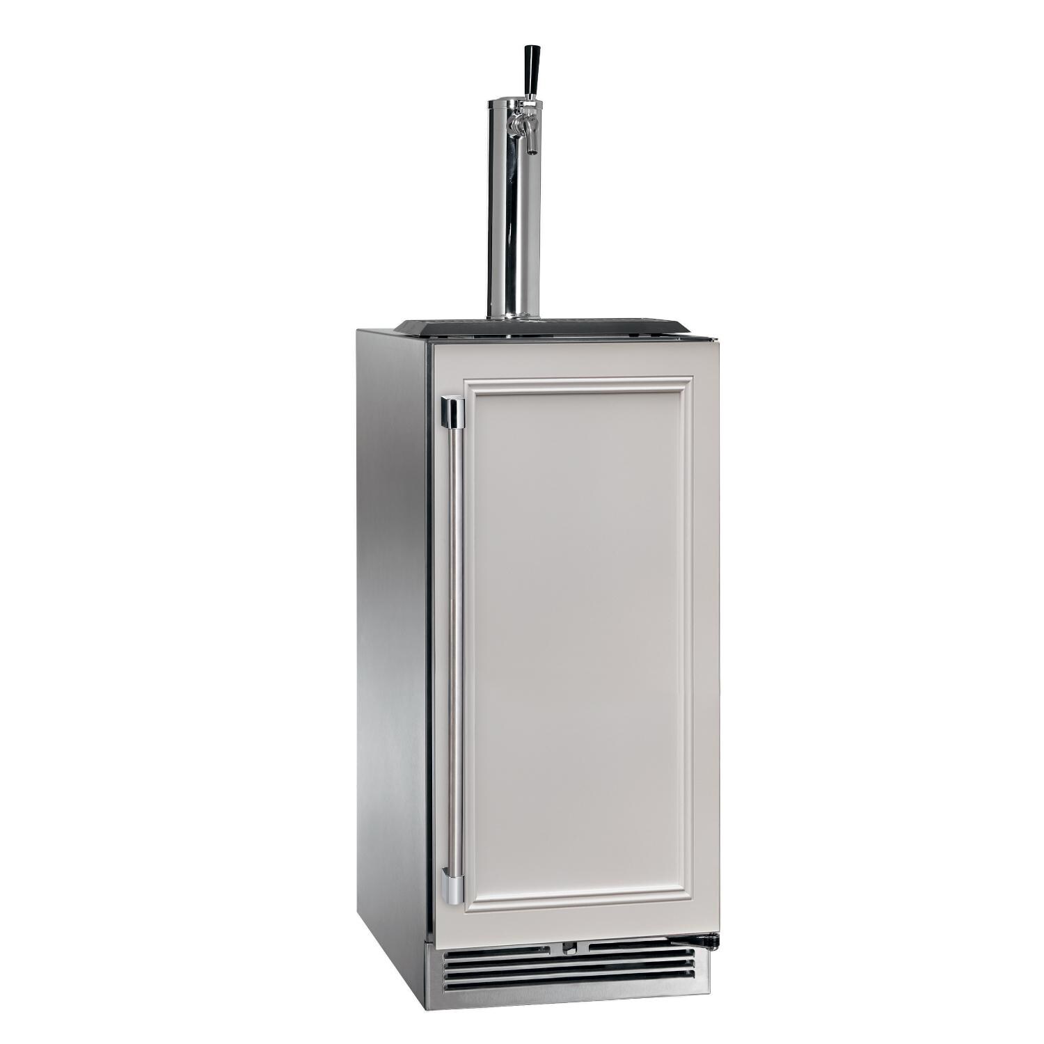 Perlick HP15TO-4-2RL-1 15-Inch Signature Series Stainless Steel Panel Ready Outdoor Beverage Dispenser w/ Door Lock - Custom White Wood Panel thumbnail