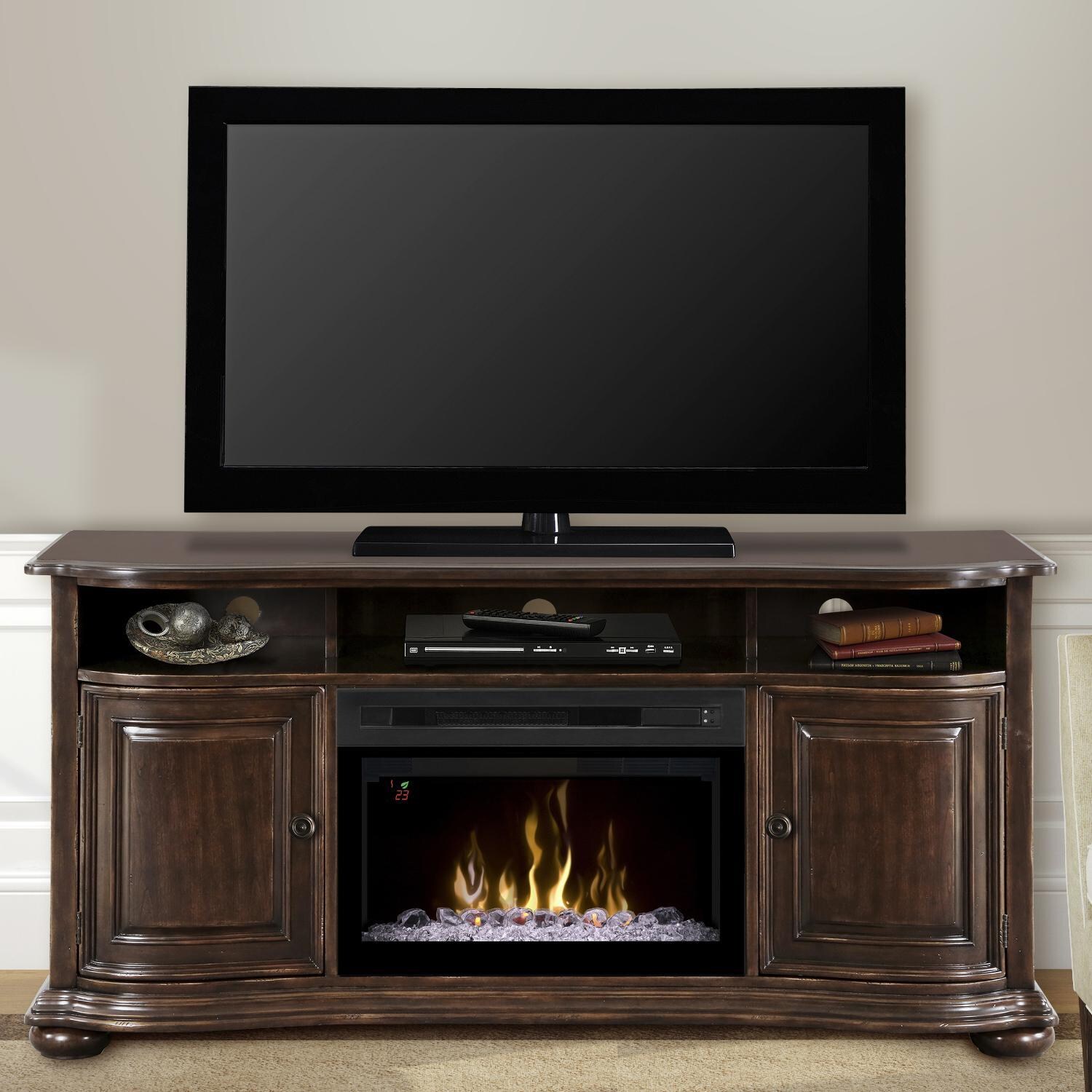 Dimplex - GDS25GD-1414HC - Multi-Fire XD Henderson 66-Inch Electric Fireplace Media Console - Acrylic Ice Embers - Cherry - Lifestyle thumbnail