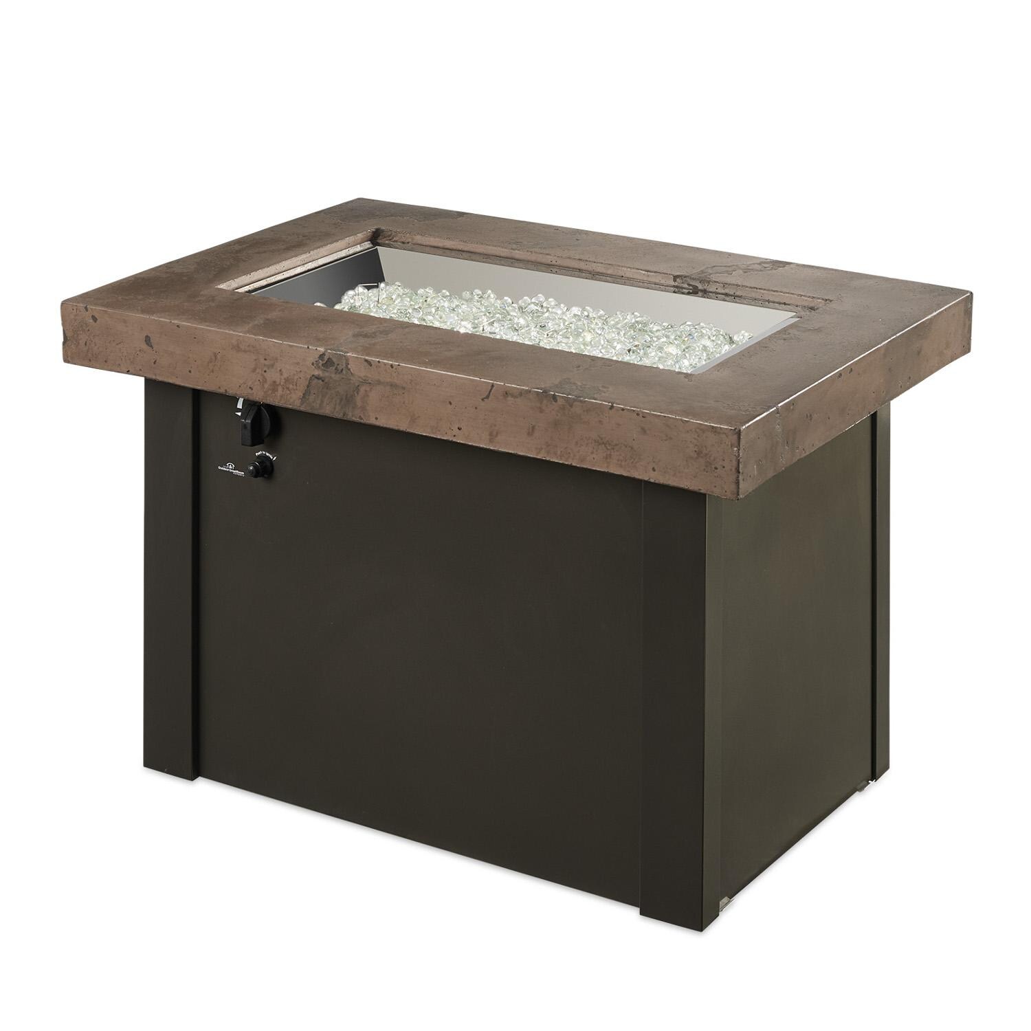 The Outdoor GreatRoom Company Providence Rectangular Gas Fire Pit Table - Brown - No Flame thumbnail