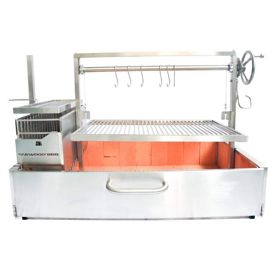 Tagwood BBQ BBQ25SS XL Built-In Argentine Santa Maria Wood Fire & Charcoal Grill - White Background thumbnail