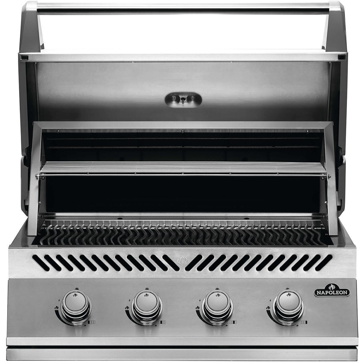 Napoleon BI32NSS Built-in 500 Series 32-Inch Natural Gas Grill - Open - White Background thumbnail