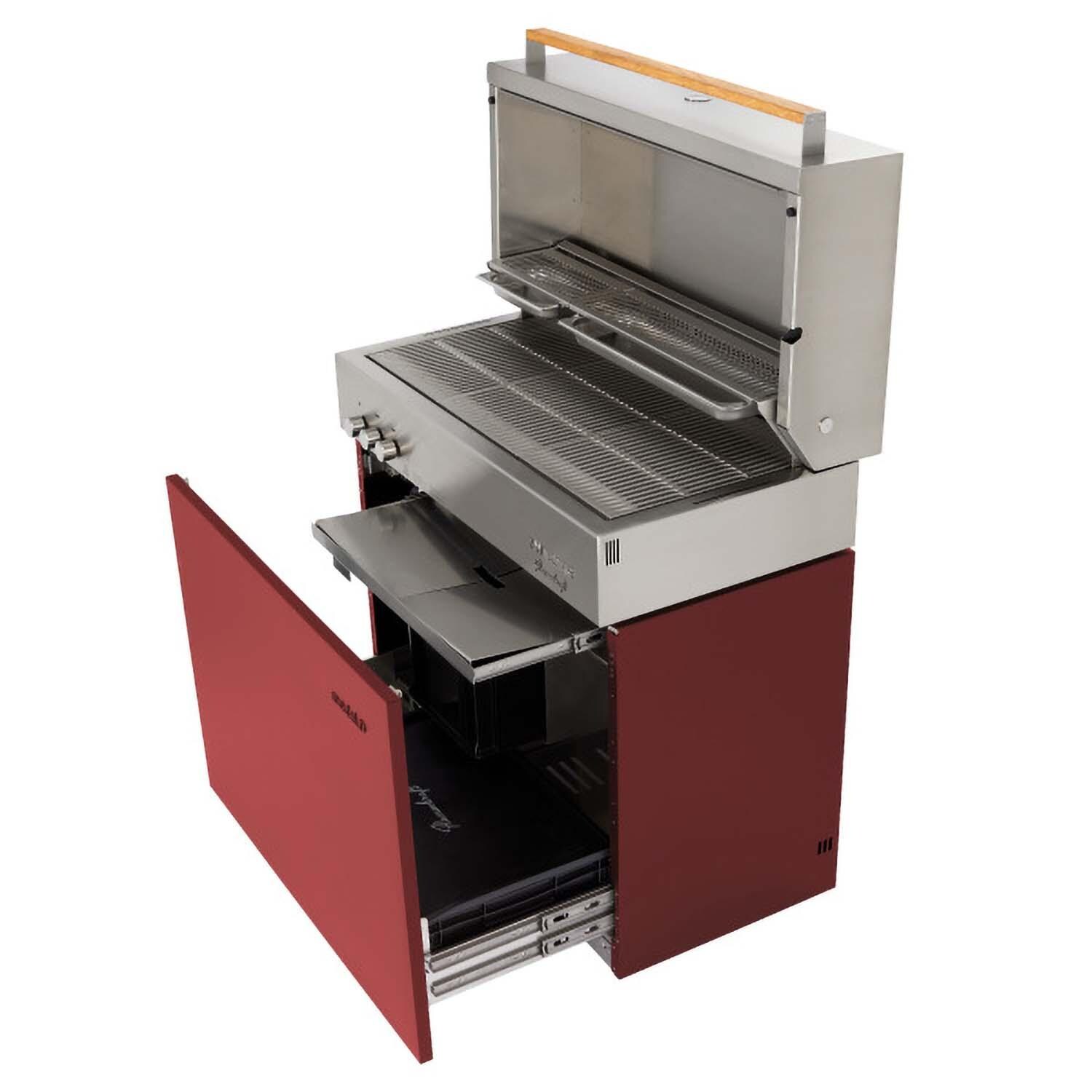 Flammkraft 1030976 Model D Natural Gas Grill - Ruby - Storage - White Background thumbnail
