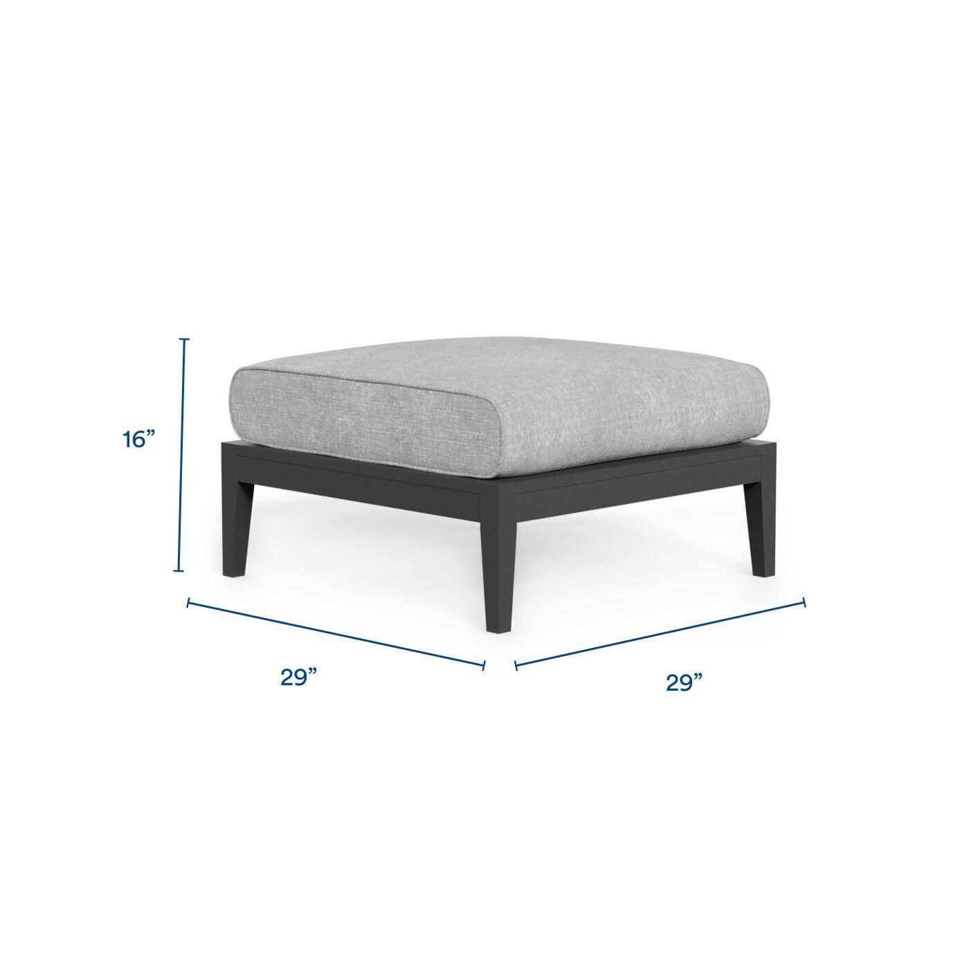 Outer PS-OUT-00237 Charcoal Aluminum Outdoor Ottoman - Dimensions thumbnail