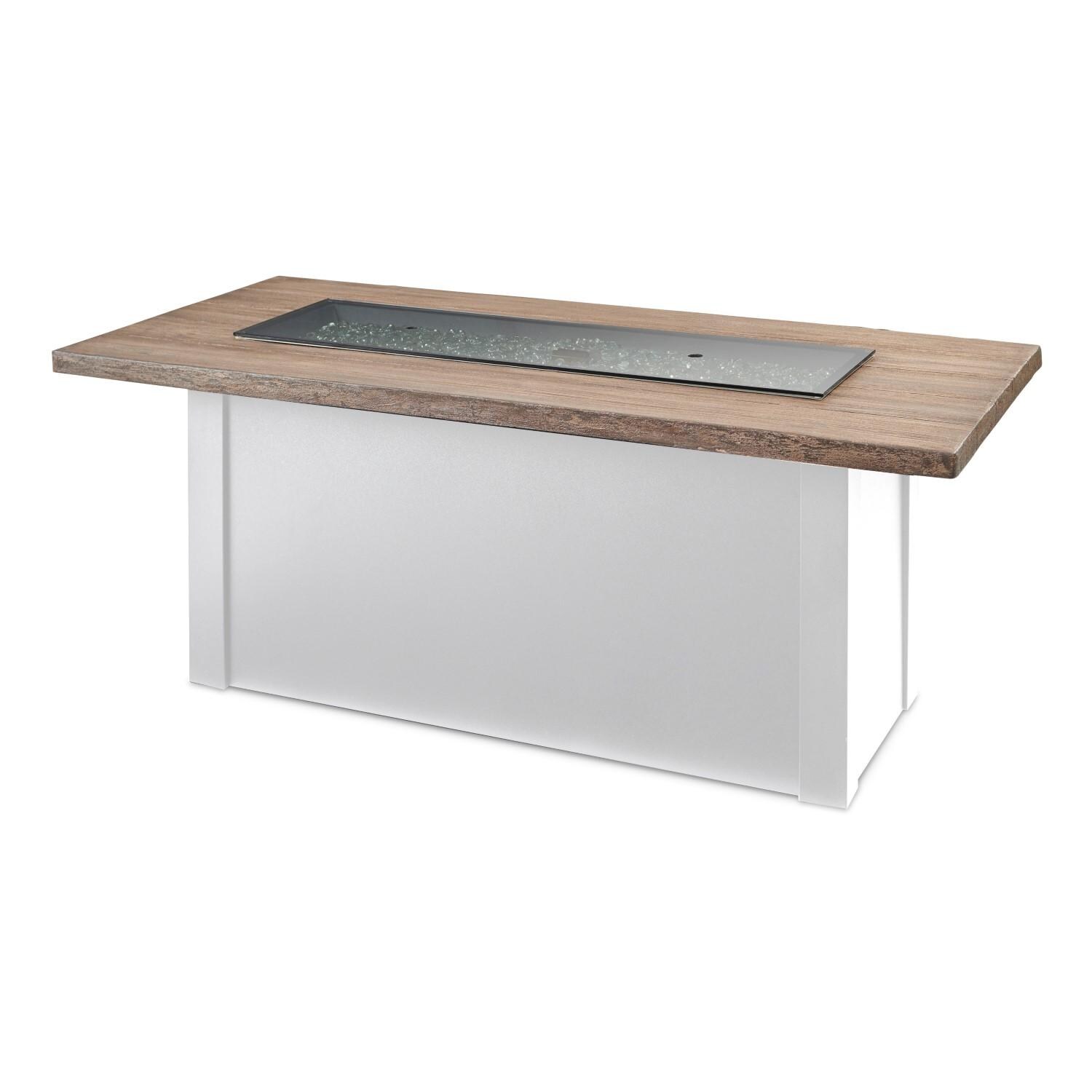 Havenwood 62 Inch Fire Pit Table W/ Driftwood Top & White Base - Cover - White Background thumbnail