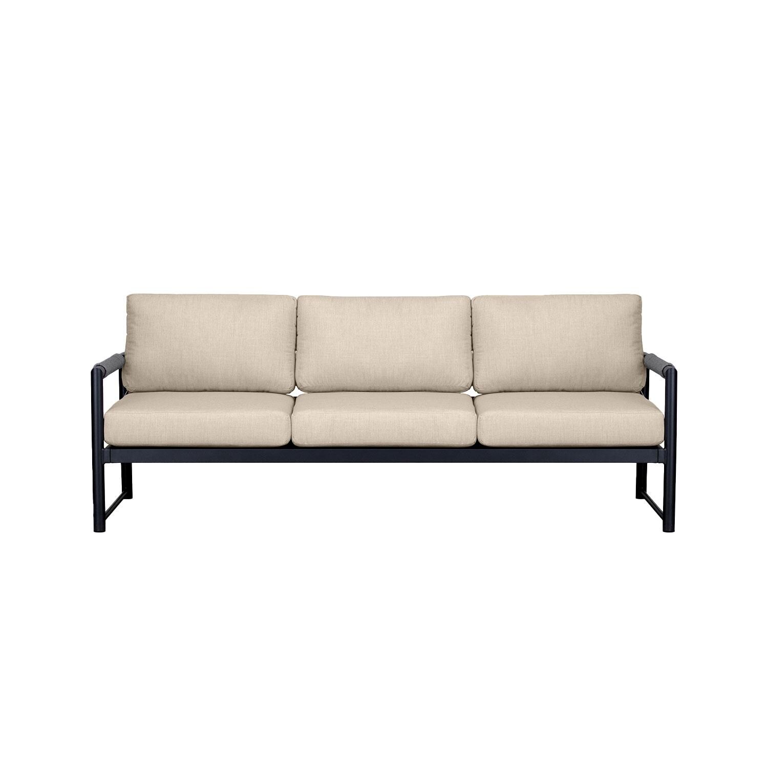 Lakeview AVEBAY-BK-CO-SET141-CF Avenue Bay Black/Carbon 3 Pc Sofa Club Chair Set - Canvas Flax - Sofa - White Background thumbnail