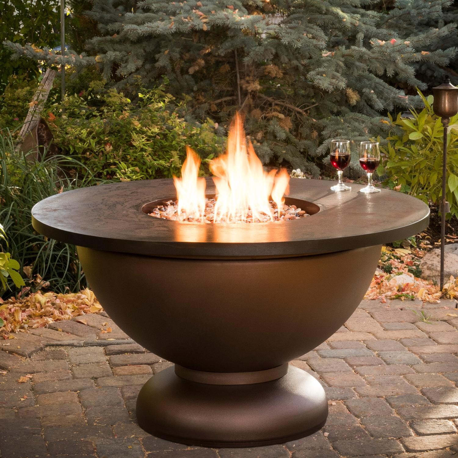 CC Products Penny Bowl 48-Inch Round Natural Gas Fire Table - Copper Finish - C1041
