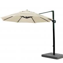 California Umbrella 11 Ft. Octagonal Aluminum Multi-Position Tilt Cantilever Patio Umbrella W/ Crank Lift & Aluminum Ribs - Bronze Frame / Sunbrella Canvas Antique Beige Canopy