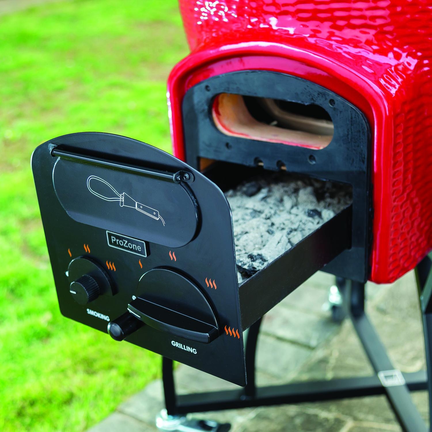 Vision C-R4C1F1-H Professional C-Series Ceramic Kamado Grill - Red - Ash Drawer thumbnail