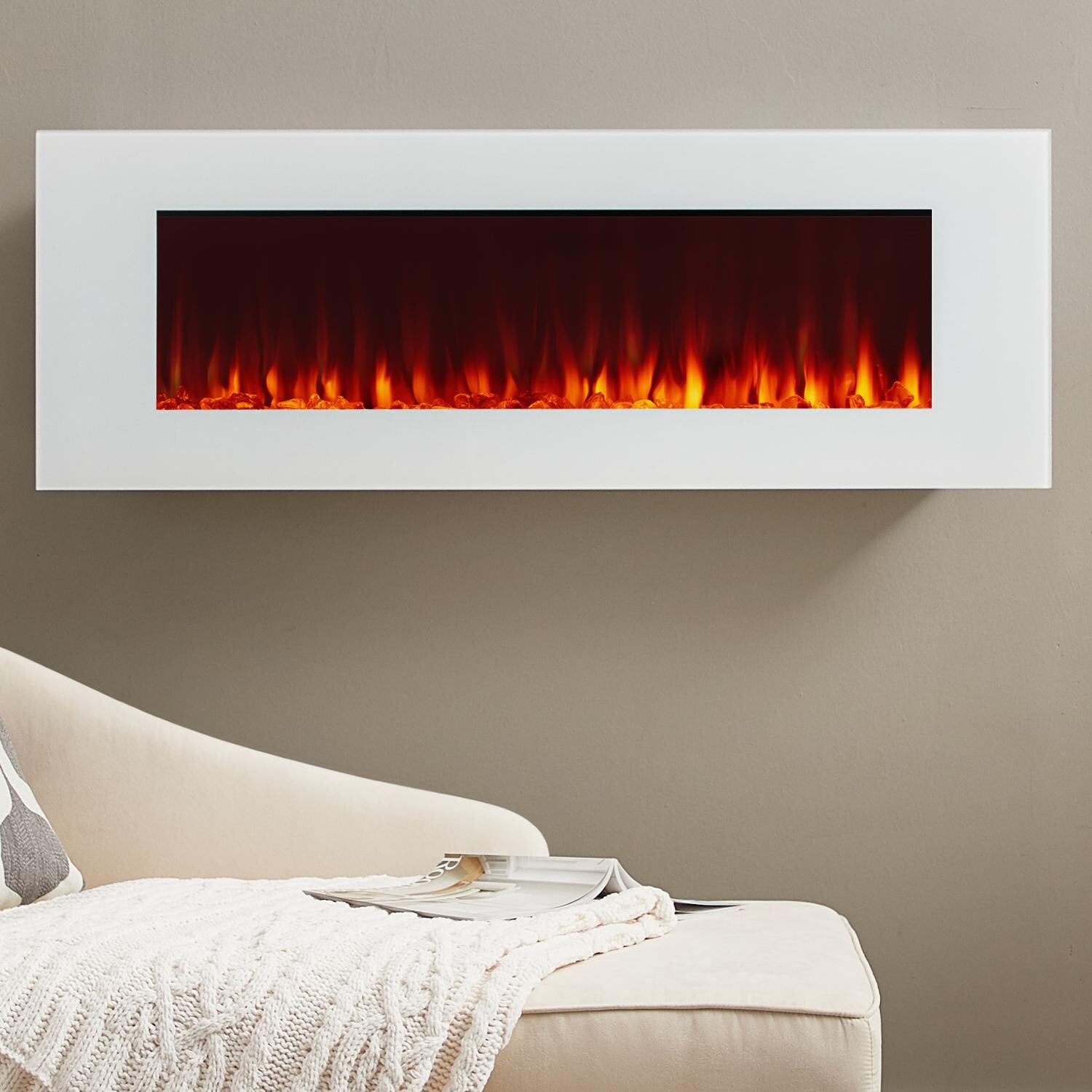 Real Flame 1330E-W DiNatale 50-Inch Wall-Mounted Electric Fireplace - White - On The Wall thumbnail