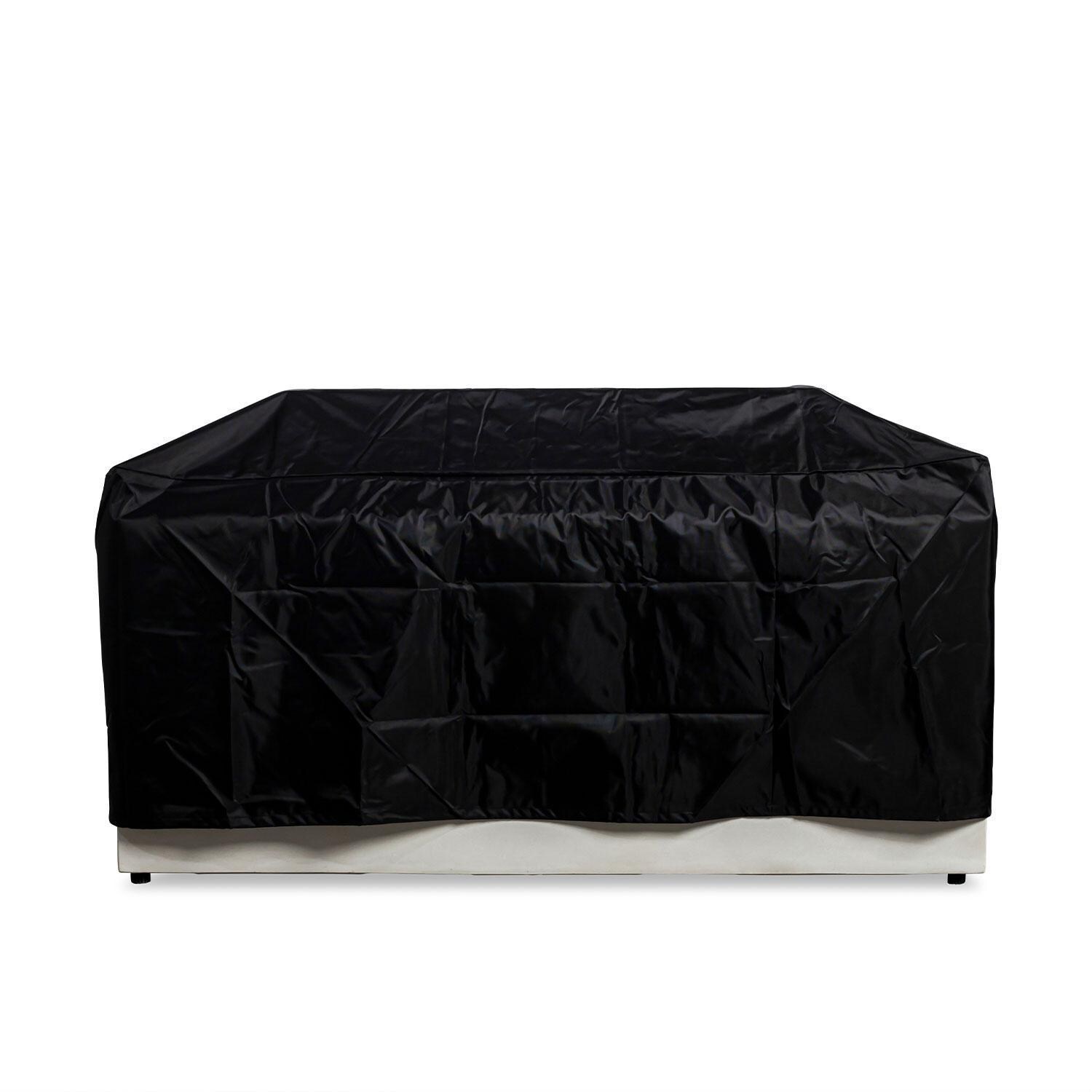 Glenwood 55-in Rectangular Concrete Propane Fire Pit in White by Lakeview Outdoor Designs - Cover On - Detail thumbnail