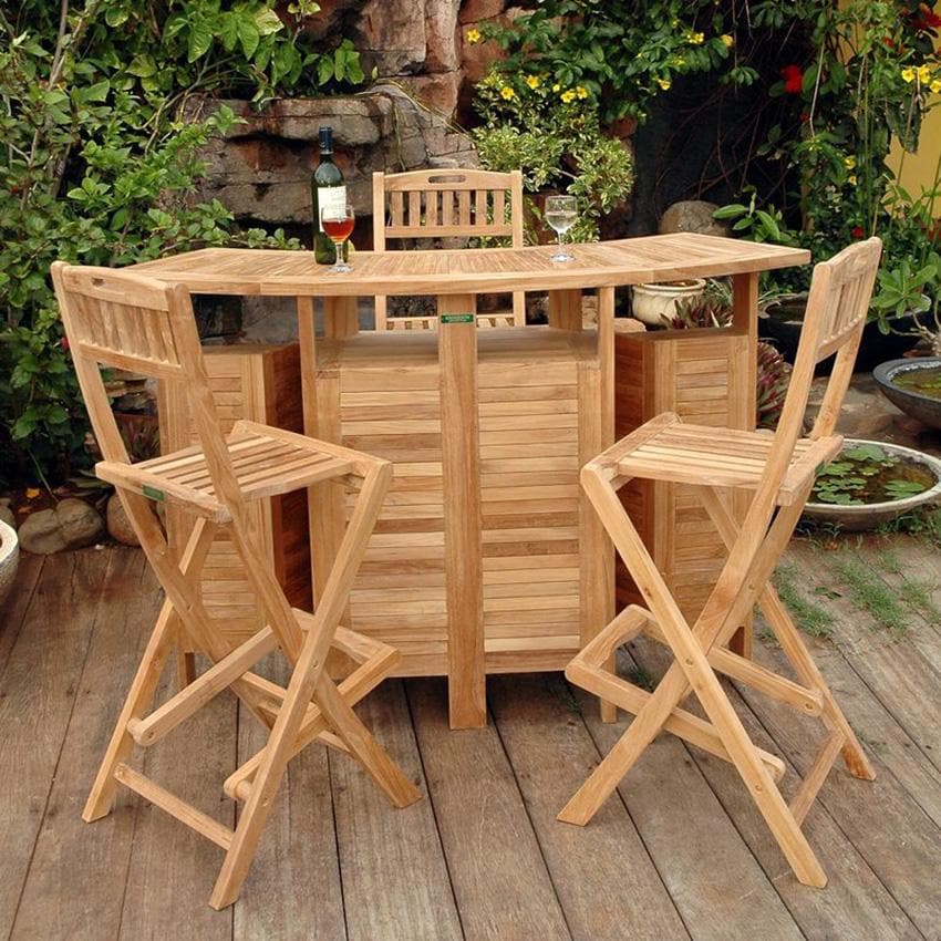 Lakeview Outdoor Designs Pecan Bay 5 Pc Teak Bar Set by - LV-SET-42